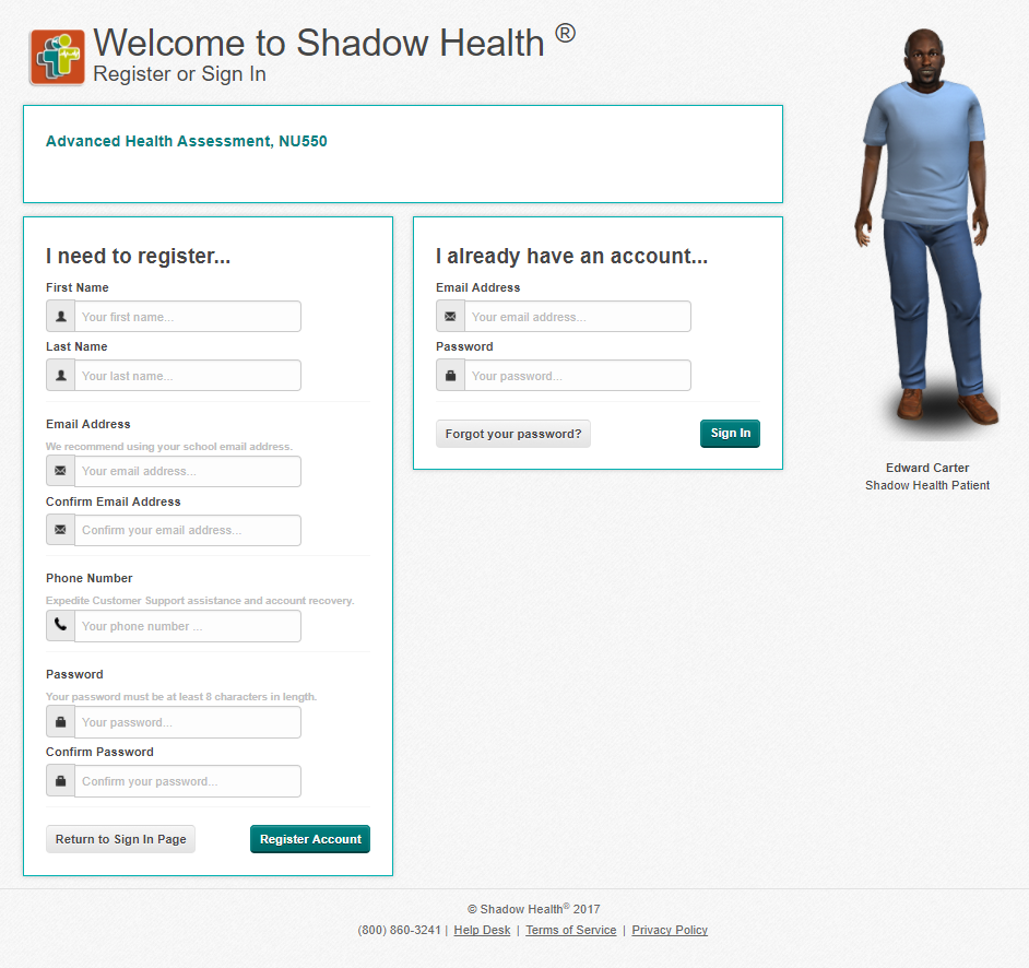 How to register for Shadow Health Nightingale College Help Center